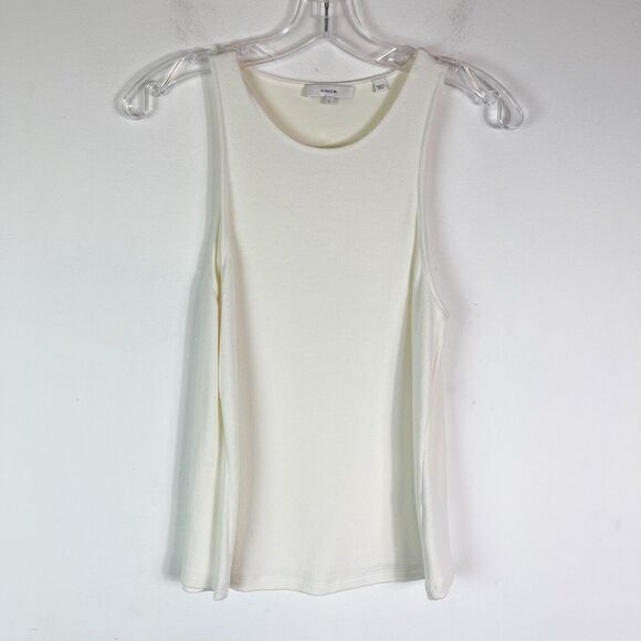 Vince NWOT Women's Sleeveless Relaxed Scoop Neck Tank Top Ivory Size L - Picture 1 of 4